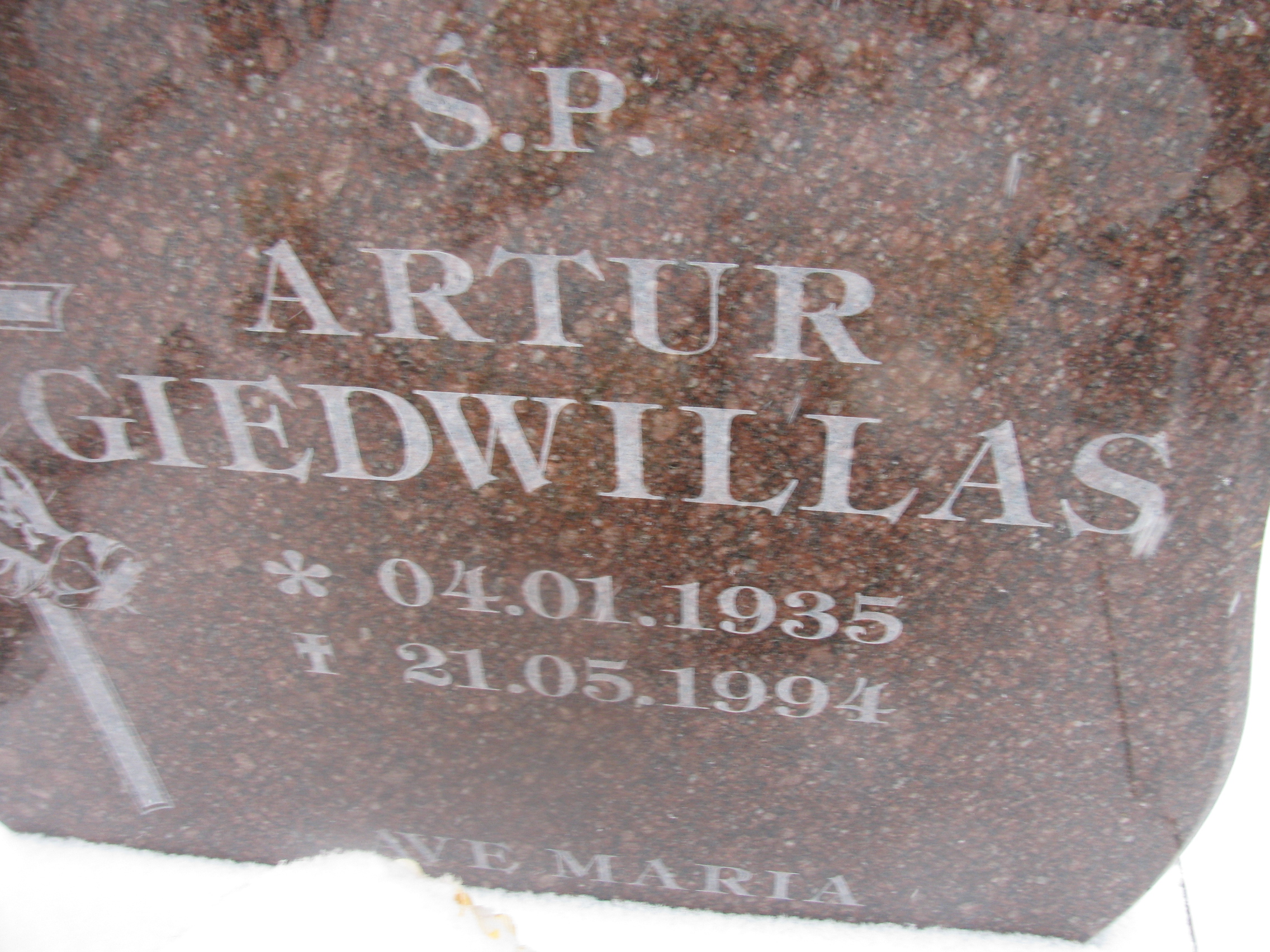 Artur Giedwillas 1935 Kamienna Góra Gmina Miejska - Grobonet - Wyszukiwarka osób pochowanych