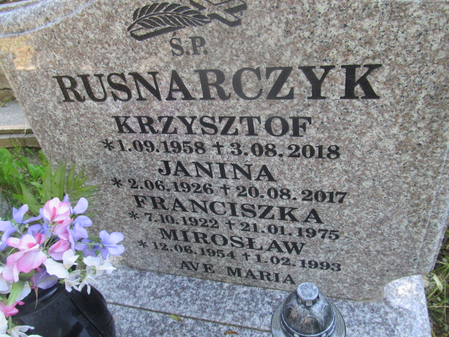 Janina Rusnarczyk 1926 Kamienna Góra Gmina Miejska - Grobonet - Wyszukiwarka osób pochowanych