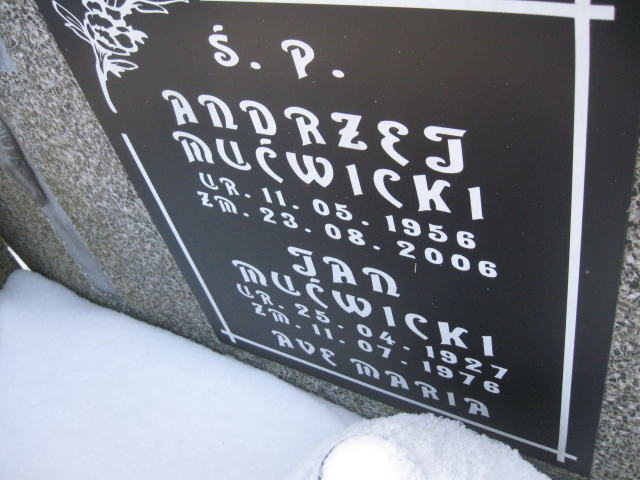 Andrzej Mućwicki 1956 Kamienna Góra Gmina Miejska - Grobonet - Wyszukiwarka osób pochowanych