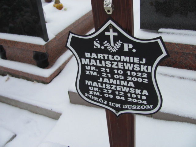 Bartłomiej Maliszewski 1922 Kamienna Góra Gmina Miejska - Grobonet - Wyszukiwarka osób pochowanych